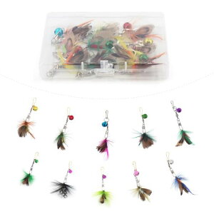 SONGWAY 猫 おもちゃ ねこ じゃらし 交換用10個小飛虫 収納ボックス付き