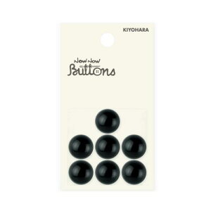 KIYOHARA ナウナウボタン 目玉ボタン 山高型 足つき 7個入り 直径13mm 黒 NWN4152