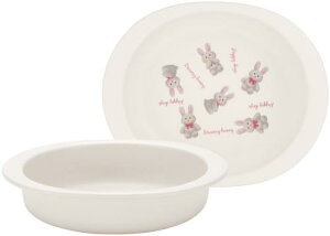 SKATER ベビー食器 小皿 子供用 5ヵ月頃~ 抗菌 プラスチック製 290ml ぬいぐるみ うさぎ XP25AG-A