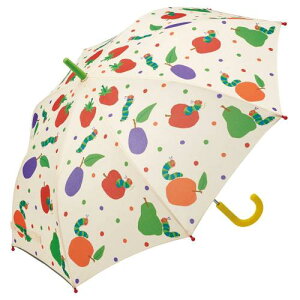 スケーター(Skater) 子供用 傘 55cm はらぺこあおむし 9~10才向け 約125~135cm 小学生 指を挟みにくい手開き式 8本骨 UB1N-A