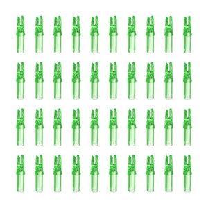 PATIKIL アーチェリー矢のノック 6.2mm 0.244 40個入り 矢のノック交換品 シューティング用 クリア緑