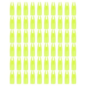 PATIKIL アーチェリー矢 ノック7mm 60個プラスチック接着矢 ノック交換用狩猟矢コンパウンドボウリカーブボウ イエロー
