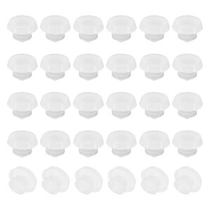 PATIKIL シリコーンホールプラグ 4.5mm 30個 ゴムキャップ シリコンゴム 家具用 フラットヘッドカバー 4-4.5mm対応 シールバルクヘッド用 透明