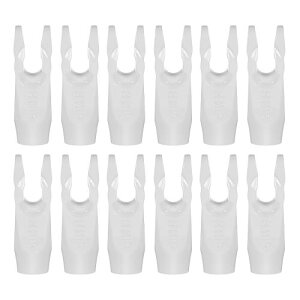 PATIKIL アーチェリー アロー ノック 3.2mm ID 12個パック 接着式 アロー シャフト プラスチック ノック 交換用 アロー テール アクセサリー DIY ハンティング コンパウンド ボウ用 ホワイト