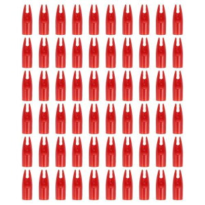 PATIKIL アーチェリー矢 ノック7mm 60個プラスチック製接着矢 ノック交換用狩猟矢コンパウンドボウリカーブボウ レッド