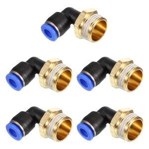 PATIKIL 3/8 �v�b�V�� �c�[ �R�l�N�g �t�B�b�e�B���O 5 �p�b�N PT �I�X �X���b�h 90 �x�ڑ� 6mm �`���[�u �G���{�ƃX�g���[�g �R���r�l�[�V���� �G�A �`���[�u �t�B�b�e�B���O ��C���N�C�b�N �R