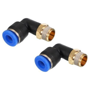 PATIKIL 1/8 �v�b�V�� �c�[ �R�l�N�g �t�B�b�e�B���O 2 �p�b�N PT �I�X �X���b�h 90 �x�ڑ� 6mm �`���[�u �G���{�ƃX�g���[�g �R���r�l�[�V���� �G�A �`���[�u �t�B�b�e�B���O ��C���N�C�b�N �R�l