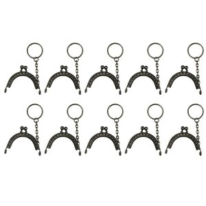 YFFSFDC がま口 口金 ミニサイズ かわいい バッグ 財布 パーツ 10色セット カラフル 手作り 素材 ちび 口金 (ブラック)