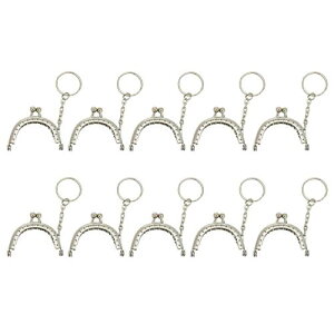 YFFSFDC がま口 口金 ミニサイズ かわいい バッグ 財布 パーツ 10個セット 手作り 素材 ちび 口金 (シルバー)