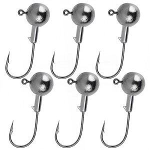 ジグヘッド 50個入り 1g/2g/3.5g/5g 丸型 ジグ ヘッド セット ルアー アジング メバリング ワーム オモリ 釣り 用品 釣り具 (5g)