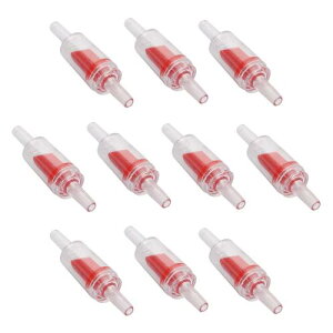 逆流防止バルブ 10個セット チェックバブル 逆流防止弁 水槽 アクアリウム 空気ポンプ エアチューブ 逆流防止 アクセサリー エアポンプチューブ用 レッド