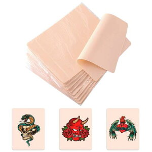 サムコス タトゥー練習スキン 10枚 シリコン プラクティス 練習用 空白 両面スキン 偽肌タトゥーキット 初心者 タトゥー タトゥー 練習用 (ピンク)