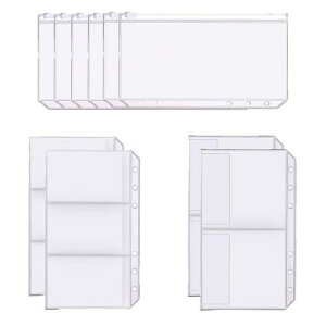 YFFSFDC リフィル 10枚セット A6 バイブルサイズ リフィル 6穴システム手帳用 メモ帳 リフィル 半透明3種類 名刺ファイル 手帳用リフィル バイブルサイズ