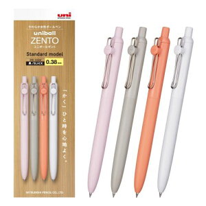 三菱鉛筆 水性ボールペン uniball ZENTO スタンダード 0.38 4本セット UBNZSC38.4P