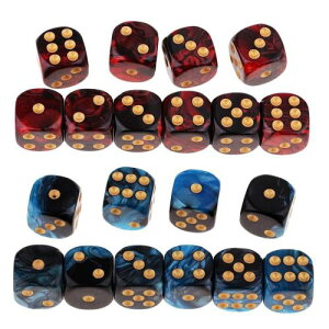 �T���R�X ���ʑ� �T�C�R�� 20���� 6�ʃ_�C�X 16mm 2�F �{�[�h�Q�[�� �_�bTRPG Dungeons and Dragons �e�[�u���Q�[���p (�u���[ �u���b�N+���b�h�u���b�N)