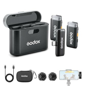 Godox WES2 Kit2 CX}CN Android/USB Cp eʃobe[ fA`l 2.4G CX}CN 200m`͈ mCY LZ@\ [dP[Xt Vlog/TikTok/C^r[p