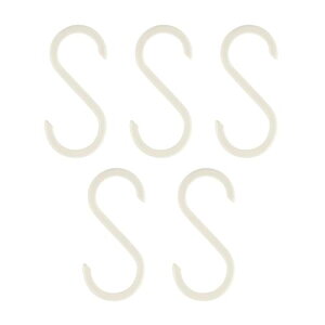 HEIAN SHINDO 外れにくいS字フック 大 つっぱり棒用Sフック マットホワイト 内径32/36mm 1セット5個入り FW-2 平安伸銅工業