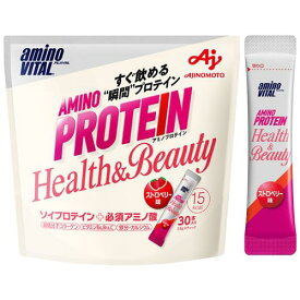 味の素 アミノバイタル アミノプロテイン for woman ストロベリー味 スティック 30本入パウチ アミノ酸 BCAA EAA ソイプロテイン コラーゲン ダイエット 女性