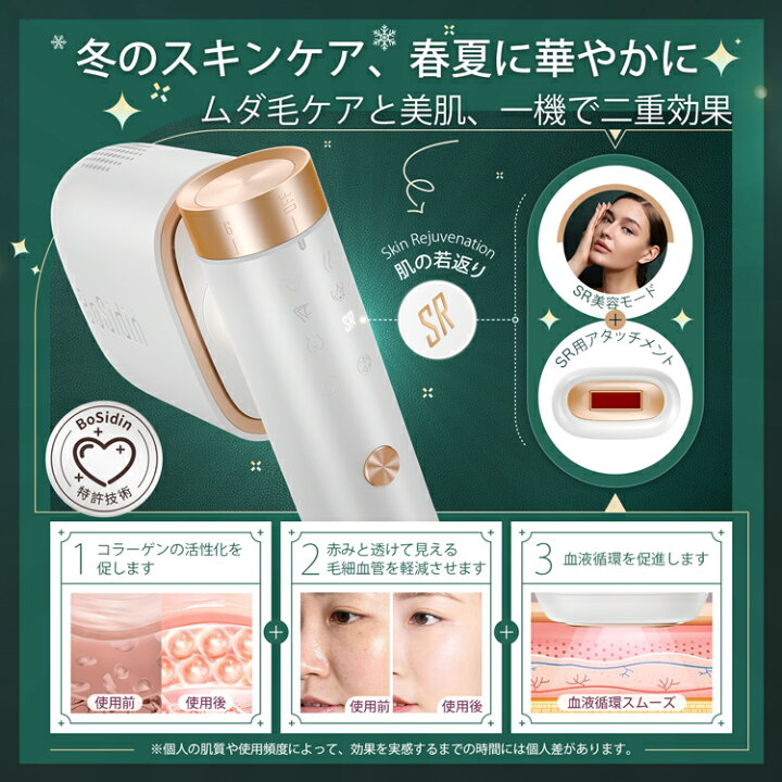楽天市場】BoSidin 光美容器 家庭用脱毛器 全身脱毛 脱毛器 スキンケア 