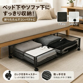 ベッド下収納 キャスター付き ソファー下収納 収納ボックス 折りたたみ 収納ケース 薄型 収納ワゴン キャスター ベッド下収納ボックス ローラー付き 大容量 布団収納 薄型 衣類収納 スペース活用 隙間収納 整理ボックス 押入れ収納