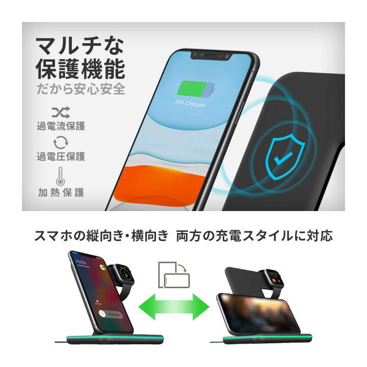 楽天市場】【2022最新版】ワイヤレス充電器 iphone13/13Pro 3in1 15W 充電スタンド qi急速充電 【ブラック】 Airpods 3/2/AirPodsPro/AppleWatch 7/6/5/4/3/2/1/SE/iPhone12 /12Pro/11/11Pro/X/XS/XR/XSMax/11ProMax/8/8Plus/Galaxy/HUAWEI用充電器 : フィールドドア 楽天市場】【2022最新版】ワイヤレス充電器 iphone13/13Pro 3in1 15W 充電スタンド qi急速充電 【ブラック】 Airpods 3/2/AirPodsPro/AppleWatch 7/6/5/4/3/2/1/SE/iPhone12 /12Pro/11/11Pro/X/XS/XR/XSMax/11ProMax/8/8Plus/Galaxy/HUAWEI用充電器 : フィールドドア