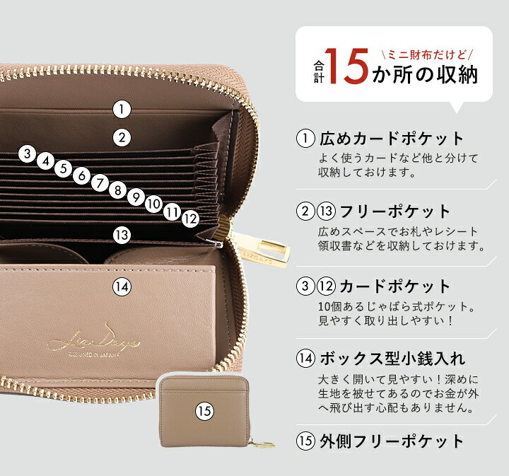 楽天市場】【LEE1月号掲載のLizdays製品 】ミニ財布 レディース 本革 