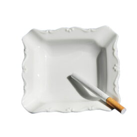 灰皿 白 HZW-3101 スクエアアッシュトレー (YAK10553035) 【灰皿 皿 プレート 白 陶器 おしゃれ 白い器　】【14CD】