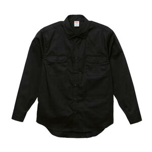 長袖シャツ カラーシャツ シャツ 無地 T/Cワークロングスリーブシャツ ブラック 【UNA】【QCC16】