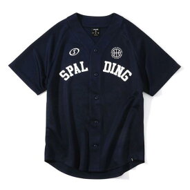 ベースボールシャツ メンズ レディース ベースボールシャツ スポルディングロゴ ネイビー/5400 【SP】【14CD】