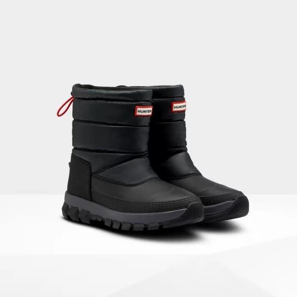 ハンター長靴 メンズ レインブーツ 長靴 ショートブーツ MENS ORIGINAL HUN BLACK QCB43 SNOW BOOT 当店限定販売 通販 SHORT INSULATED