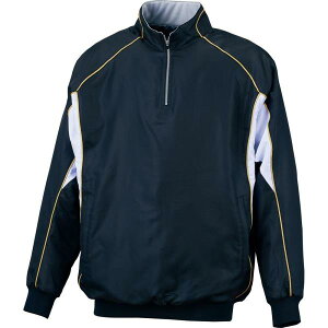 ジャージ メンズ ウィンドウェア 野球 中綿ハーフジップジャンパー ブラックXホワイト 【ZTB】【36CE】