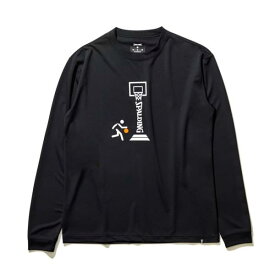 ロングTシャツ メンズ バスケ Tシャツ メンズ カットソー ロングスリーブTシャツ ピクトグラム ブラック 【SP】【14CD】