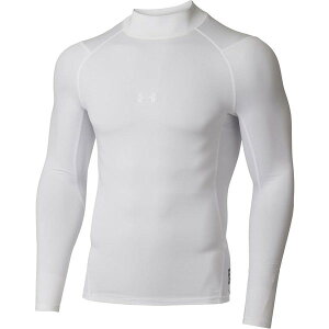 アンダーシャツ メンズ ロンT メンズ UAコールドギアアーマーコンプレッションロングスリーブモックシャツ メンズ 野球 アンダーシャツ WHT 【UDR】【36CE】