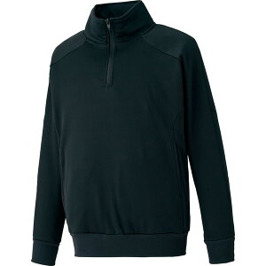 トレーナー メンズ トップス メンズ 長袖 メンズ 野球 HEAT-Z 裏起毛スウェットハーフジップジャケット ブラック 【ZTB】【36CE】