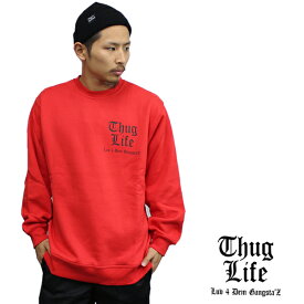 THUGLIFE / サグライフ トレーナー BRAND LOGO ワンポイント メンズトレーナー レッドメンズファッション トップス アウター大 小 クルーネック 秋冬 メンズ 冬物 秋物 裏起毛 スウェットプリント 無地 フード 厚手 薄手 部屋着 普段着 あす楽