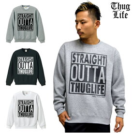 BIGサイズあり待望の再入荷！！THUGLIFE サグライフ トレーナー OUTTA ボックスロゴ クルーネック 3カラーメンズファッション トップス アウター大 小 クルーネック 秋冬 メンズ 冬物 秋物 裏起毛 スウェットプリント 無地 部屋着 普段着 あす楽