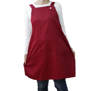 【ロング丈H型エプロン 55201】ポロクラブ おしゃれエプロン 綿混 ロングエプロン H型 ツイルテーパード生地 ギフト プレゼント 誕生日 母の日 スタイリッシュ レッド ベージュ DIY BBQ POLO 仕