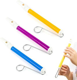 キッズ スライドホイッスル楽器、3個 子供用 ホイッスル 楽器玩具、カラフル 9インチ 口腔筋力トレーニング 耐衝撃性 入門楽器 教育 フルート ために 少年少女 親子ゲーム 初心者 楽器愛好者 贈り物