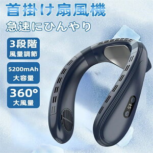 首掛け扇風機 2025ネッククーラー 冷却プレート 冷感 ひんやり 5200mAh大容量 ネックファン ポータブル ハンズフリー 扇風機 2025 熱中症対策 父の日ギフト