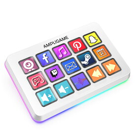 【ブランド製品】 Stream Deck ストリームデック Stream Controller ストリームコントローラー ゲーミングキーボード ショートカット 15キー配列 Stream 左手デバイス ショートカットキー登録 ホットキー アプリ起動 スチームデック FIFINE Ampligame D6