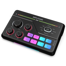 【スーパーセール限定 20％OFF】FIFINE 配信用オーディオミキサー オーディオインターフェース 音声バランス技術 PC/PS4/PS5対応 ゲーミングミキサー ゲーム 録音 ライブ配信 音楽創作適用 ボイスチェンジャー/48Vファンタム電源/カスタム効果音機能 XLR機材対応 SC8