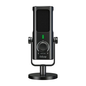 �y�����u�����h�E1�N�ۏ؁z FIFINE �R���f���T�[�}�C�N USB �}�C�N 192KHz/24bit �P��w���� �m�C�Y�y�� ���[�J�b�g�X�C�b�` �_�C���N�g���j�^�����O��~�b�N�X�\ ���R�[�f�B���O/��^/����z�M