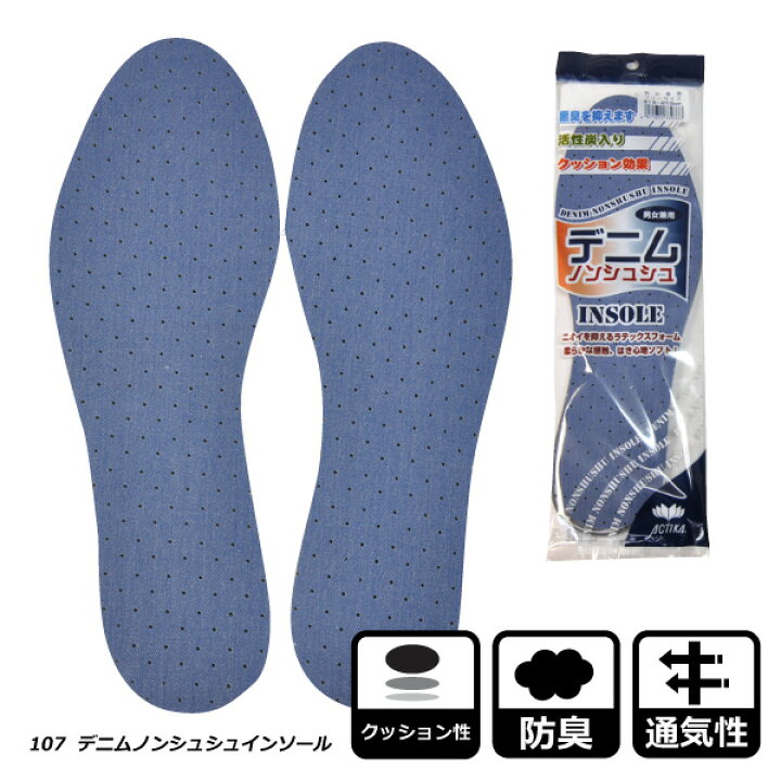 楽天市場 No 107 デニムノンシュシュインソール 靴敷き 男女兼用フリーサイズ 21 5 27 0cm ネコポスの場合4個まで可 ファイト