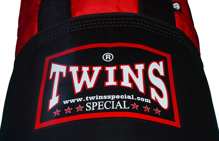 楽天市場】TWINS 本革製ムエタイ式サンドバッグ 黒×赤しま※中身なし 