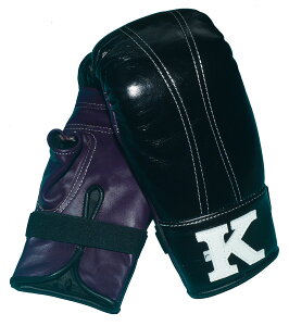 K 本革製パンチンググローブ 黒×パープル / ムエタイ名品 メンズ レディース キッズサイズあり 練習用