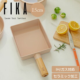 【FIKA公式店】FIKA ピーチピンク 卵焼きフライパン 15cm 卵焼き器 卵焼き セラミック くっつかない 木製ハンドル IH 対応 ガス コンロ 対応 韓国ブランド おしゃれ 可愛い 綺麗 北欧 デザイン ピンク 白 人気 ウッド シンプル ギフト 結婚祝い 新築祝い 名入れ