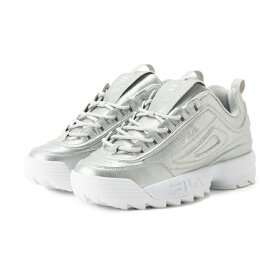 在庫限り【outlet / 処分特価品】5XM02304063 DISRUPTOR II PREMIUM METALLIC(ディスラプター2プレミアムメタリック) Metallic Silver/Metallic Silver/White 【レディース スニーカー FILA フィラ 厚底】