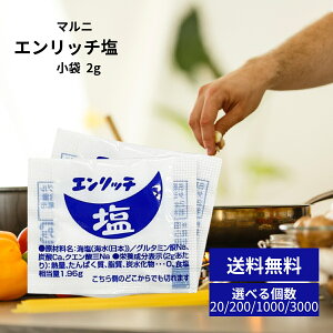 マルニ エンリッチ塩 2g 小袋 小分け 塩 調味料 アウトドア テイクアウト 使い切り お弁当 イベント 料理 セット 外食 食卓塩 熱中症 個包装 まとめ買い ケース 業務用 20個 200個 1000個 3000個