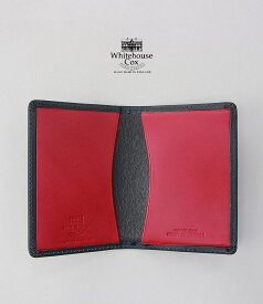 ホワイトハウスコックス 名刺入れ ダービーコレクション ネイビー/レッド WhitehouseCox S7412 NAME CARD CASE DERBY NAVY/RED