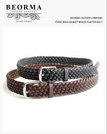 BEORMA LEATHER COMPANY P0058 28mm BASKET WEAVE PLAITED BELT / べオーマレザーカンパニー 28mm メッシュベルト